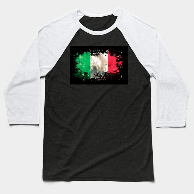 Italy - Italian Flag in Watercolors Baseball T-Shirt by ArticaDesign